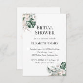Tropisch orchidee Monstera Bridal Shower Invitatio Kaart (Voorkant / Achterkant)