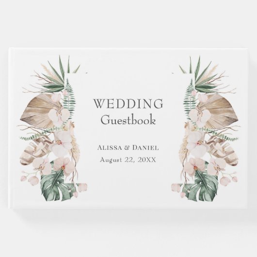 Tropisch orchidee Monstera Weddenschap Boek (Voorkant)