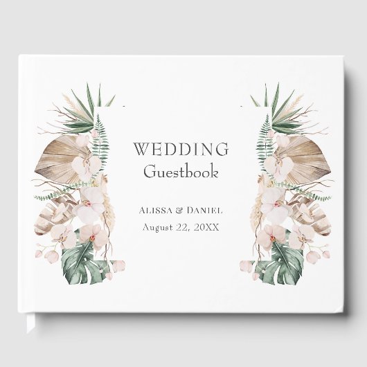 Tropisch orchidee Monstera Weddenschap Boek (Voorkant)