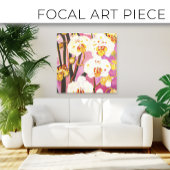 Tropisch orchidee onderzoek #2 waterverf canvas afdruk