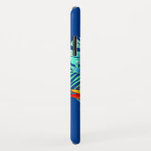 Tropisch orchidee palmblad Hawaiian blauw Case-Mate iPhone Case (Achterkant/rechts)