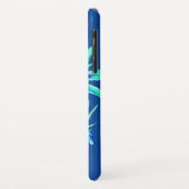 Tropisch orchidee palmblad Hawaiian blauw Case-Mate iPhone Case (Achterkant/links)