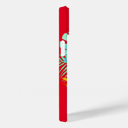 Tropisch orchidee palmblad Hawaiian bloemrood Case-Mate iPhone Case (Achterkant / Rechts)