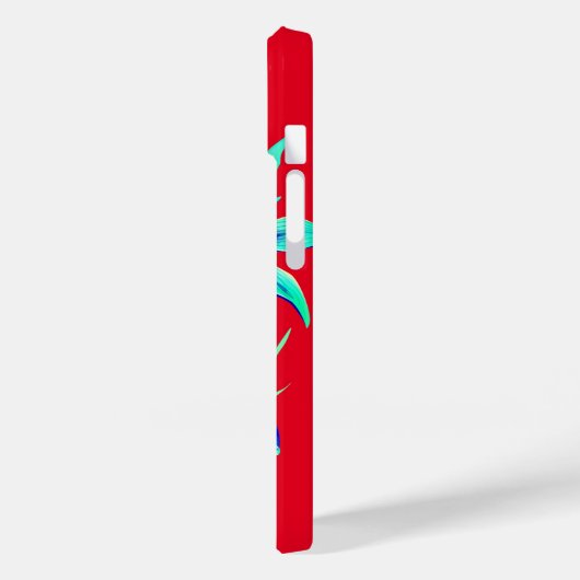 Tropisch orchidee palmblad Hawaiian bloemrood Case-Mate iPhone Case (Achterkant / Links)