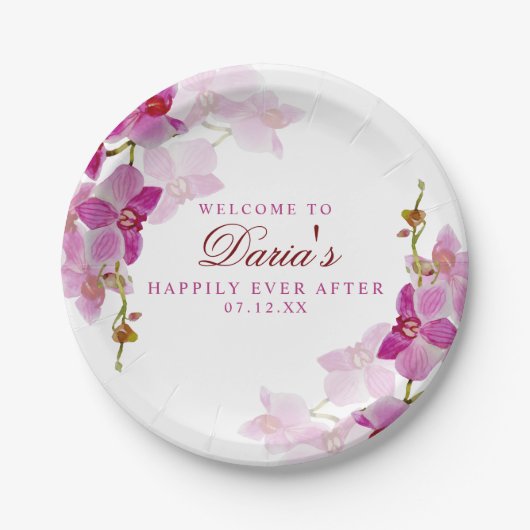 Tropisch orchidee papieren bordje (Voorkant)