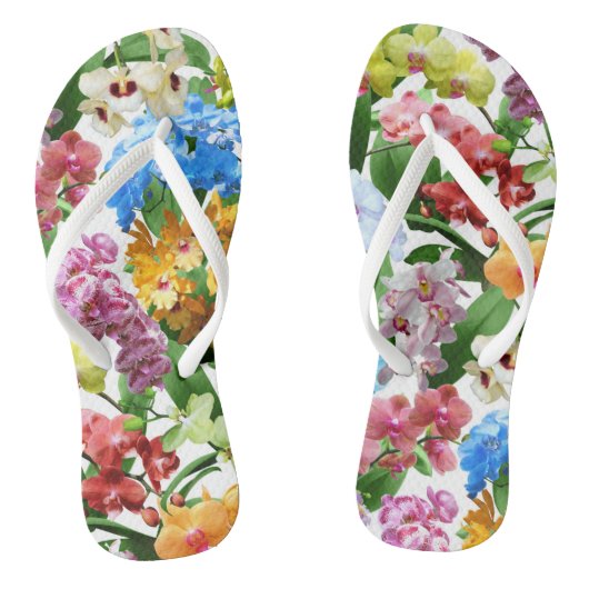 Tropisch orchidee patroon teenslippers (Voetbed)