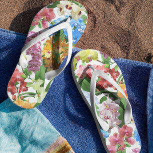 Tropisch orchidee patroon teenslippers