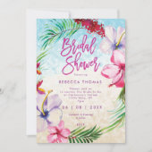 tropisch orchidee strand bridal doucheuitnodiging kaart (Voorkant)