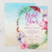 tropisch orchidee strand bridal doucheuitnodiging kaart (Voorkant / Achterkant)