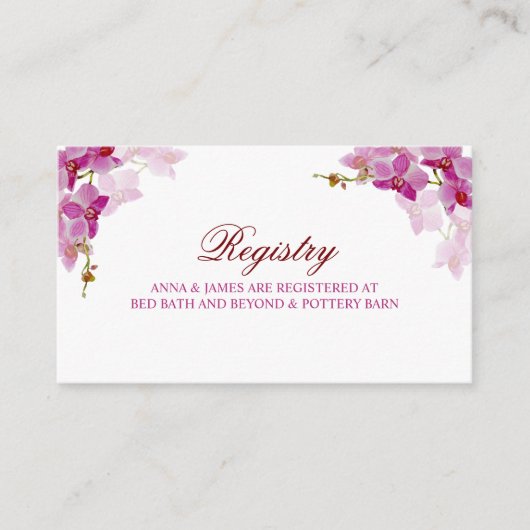 Tropisch orchidee Weddenschap Registry Card Informatiekaartje (Voorkant)
