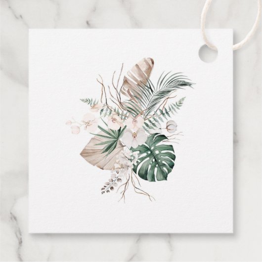 Tropisch orchidee Weddenschap Welkomstcadeau Label (Achterkant)