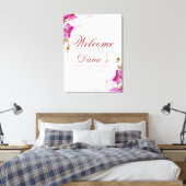 Tropisch orchidee welkomstteken canvas afdruk (Insitu (Slaapkamer))