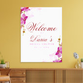 Tropisch orchidee welkomstteken canvas afdruk (Insitu (Woonkamer))