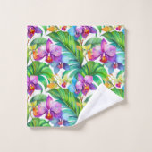 Tropisch orchideeënpatroon bad handdoek (Wasdoekje)