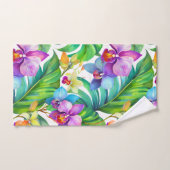 Tropisch orchideeënpatroon bad handdoek (Handdoek)