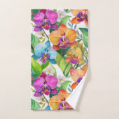 Tropisch orchideeënpatroon bad handdoek (Handdoek)