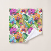 Tropisch orchideeënpatroon bad handdoek (Wasdoekje)