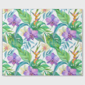 Tropisch orchideeënpatroon cadeaupapier (Vlak)