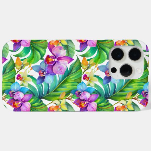 Tropisch orchideeënpatroon Case-Mate iPhone case (Achterkant (horizontaal))