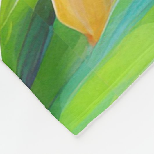 Tropisch orchideeënpatroon fleece deken (Hoek)