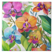 Tropisch orchideeënpatroon naadloos tegeltje (Voorkant)