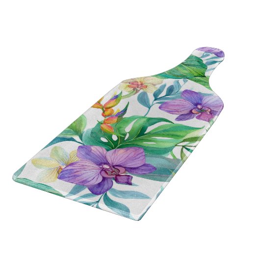 Tropisch orchideeënpatroon snijplank (Hoek)