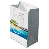 Tropisch overwater Villa Seascape Beach Weddenscha Medium Cadeauzakje (Voorkant Gekanteld)