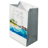 Tropisch overwater Villa Seascape Beach Weddenscha Medium Cadeauzakje (Achterkant Gekanteld)