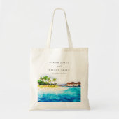 Tropisch overwater Villa Seascape Beach Weddenscha Tote Bag (Voorkant)