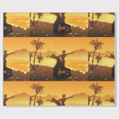 Tropisch Paar dat Danst op Sunset Beach Cadeaupapier (Vlak)