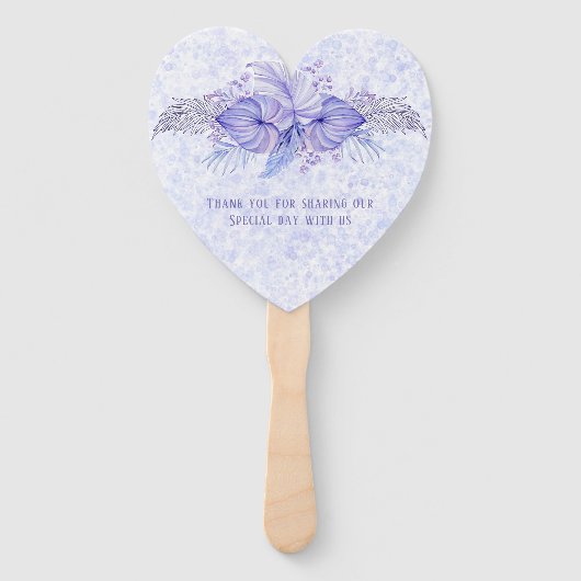 Tropisch Paars blauw handpalm met springplank Handwaaier (Achterkant)