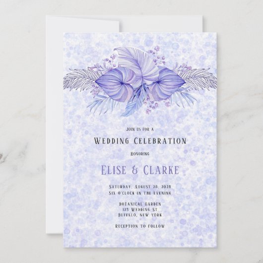 Tropisch Paars blauw handpalm met springplank Kaart (Voorkant)