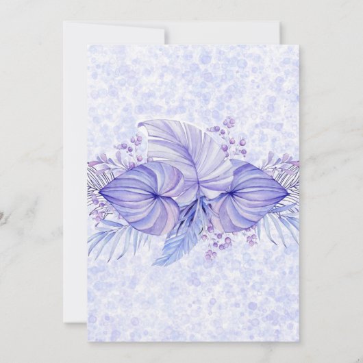 Tropisch Paars blauw handpalm met springplank Kaart (Achterkant)