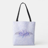 Tropisch Paars blauw palm blaast moeder bruid Tote Bag (Achterkant)