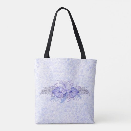 Tropisch Paars blauw palm blaast moeder bruid Tote Bag (Achterkant)