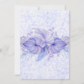 Tropisch Paars blauw palmpet leder sparen de datum Save The Date (Achterkant)