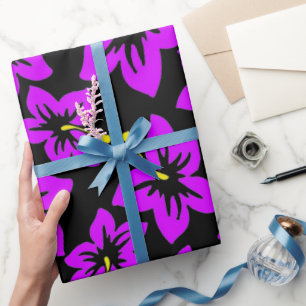 Tropisch Paars Hawaïaans Hibiscus Flowers Cadeaupapier