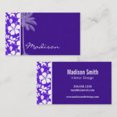 Tropisch Paars Hibiscus Visitekaartje (Voorkant / Achterkant)