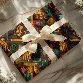 Tropisch Paars Oerwoud Patroon Cadeaupapier