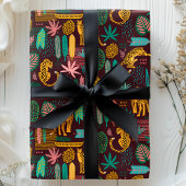 Tropisch Paars Oerwoud Patroon Cadeaupapier