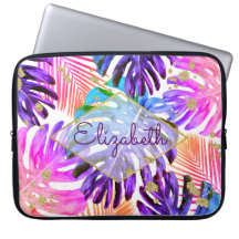 Tropisch Paars roze glitter Palm Leaf Patroon