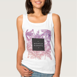 Tropisch Paars/roze glitterpalmen T-shirt