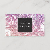 Tropisch Paars/roze glitterpalmen Visitekaartje (Voorkant)