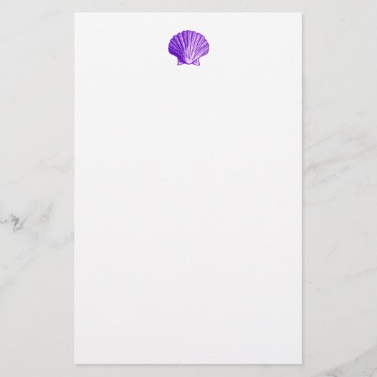 Tropisch Paars Zee Shell Stationery Briefpapier (Voorkant)