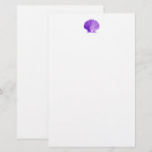 Tropisch Paars Zee Shell Stationery Briefpapier (Voorkant / Achterkant)