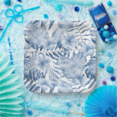 Tropisch Paarse Blauwe Bloembladeren Vrijgezellenf Papieren Bordje (Feest)