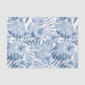 Tropisch Paarse Blauwe Bloembladeren Vrijgezellenf Tissuepapier (Voorkant)