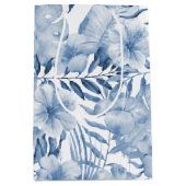 Tropisch paarse blauwe bloemige bruidsfeest medium cadeauzakje (Voorkant)