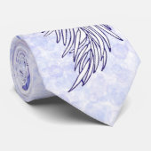 Tropisch paarse blauwe palmbladeren bruidsjonkers stropdas (Opgerold)