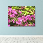 Tropisch Paarse Bougainvillea Floral Canvas Afdruk (Insitu (Houten vloer))
